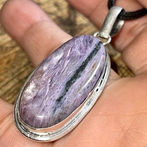 Purple Charoite Pendant 2 1/4”